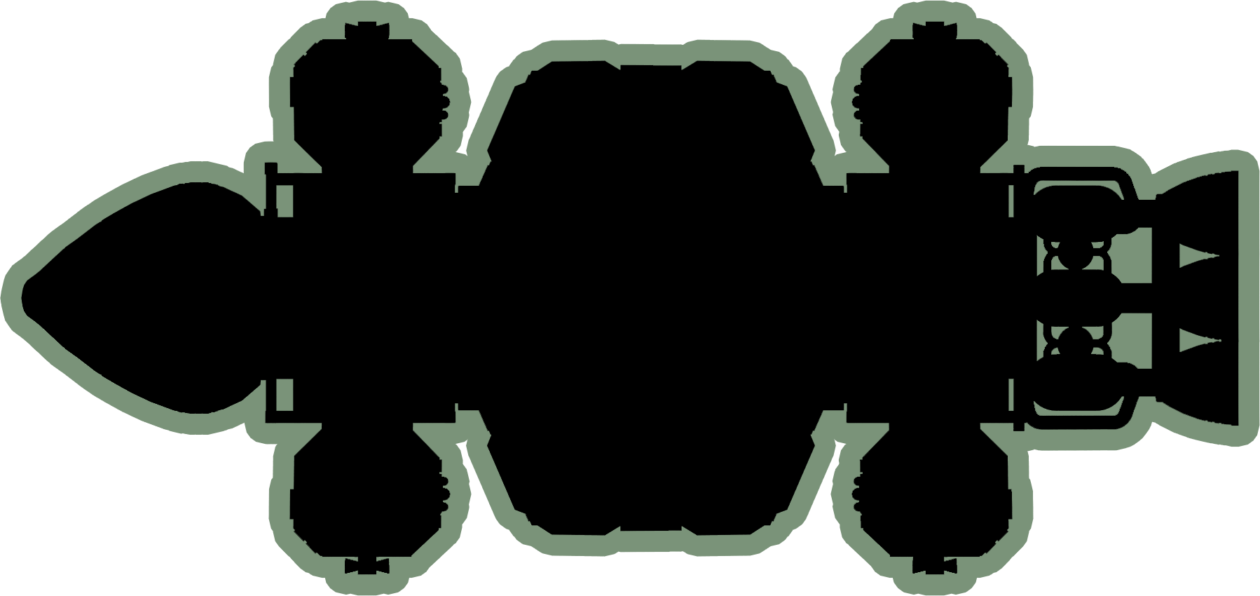 Dorsal Outline of Frigate